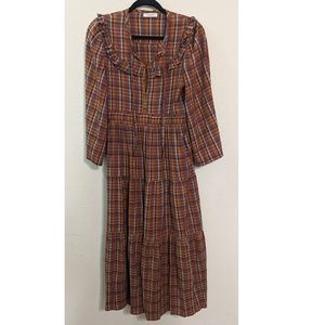 Doen Honey Dress in Blue Autumn Plaid (sz Small)